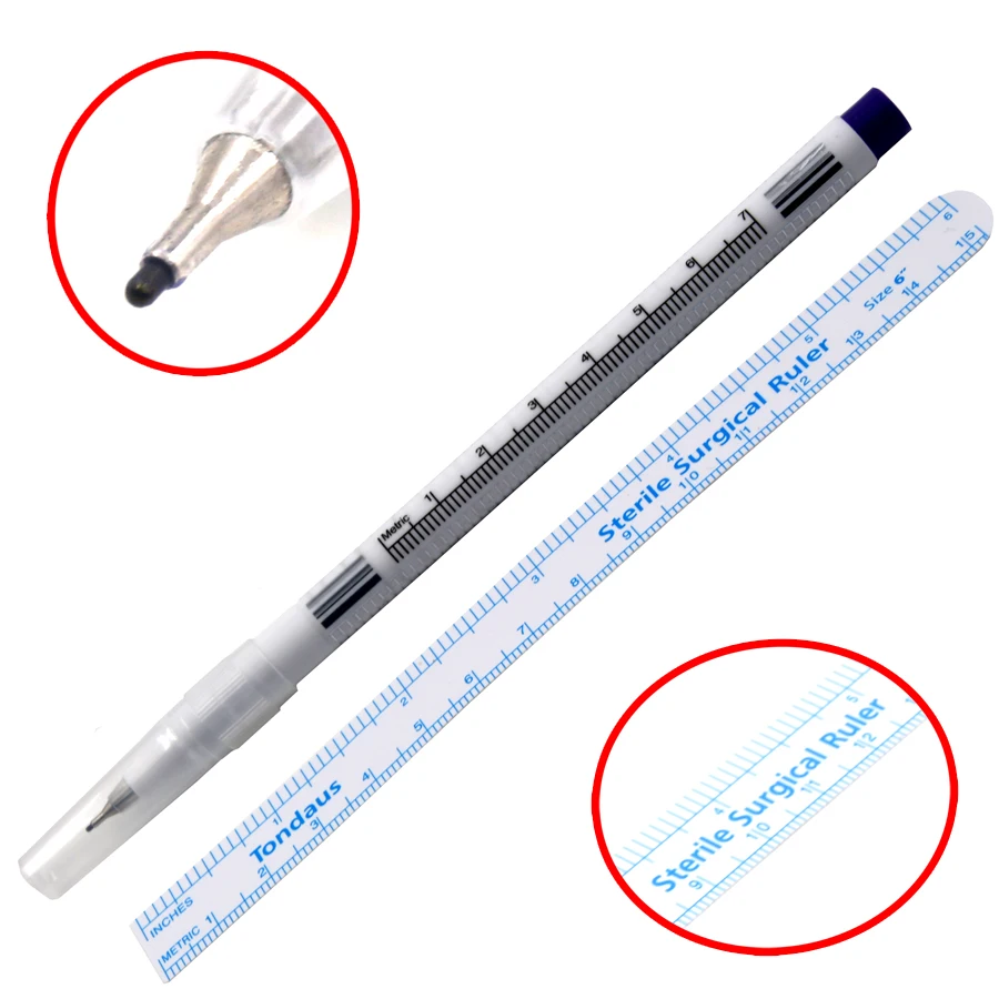 

4pcs Surgical Skin Marker eyebrow skin marker pen tattoo skin marker sterile surgical cosmetic positioning acupuncture point pen