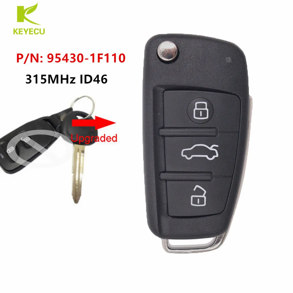 

KEYECU Replacement Upgraded Flip Remote Car Key Fob 315MHz ID46 P/N: 95430-1F110 for KIA Sportage 2005 2006 2007 2008 2009 2010