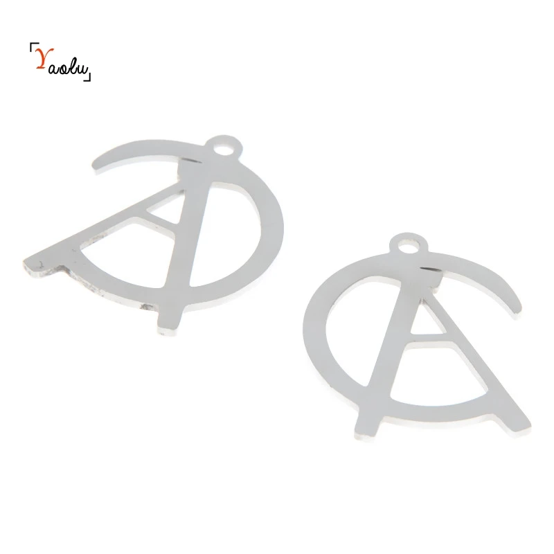 5pcs/lot Anarcho Collectivism charm anarcho anarchy cross Stainless steel Charm pendant 27x22mm