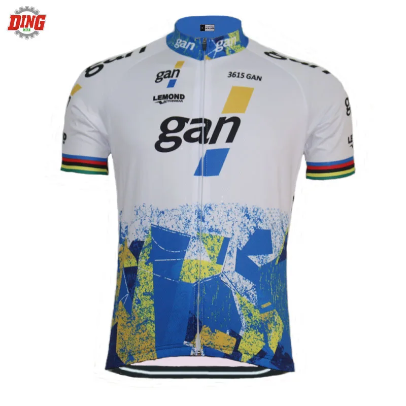 Men Short Sleeve Cycling Jersey Retro Team Cycling Clothing Bike Wear Classic Blue Clothes Wholesale Outdoor Sports Jersey MTB