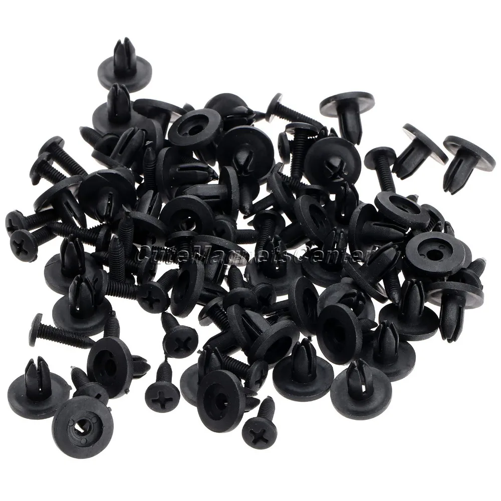 50PCS 7mm Hole Auto Fastener Retainer Clips For Toyota Lexus Plastic Rivets Push Engine Cover Fender Bumper Door Trim Panel Clip