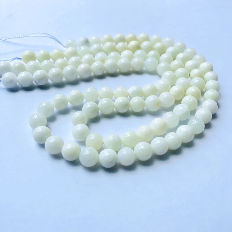 AAA Quality Natural White Opal 6mm 8mm 9mm  10mm Gem Stone Beads,White Chrysoprase Opal Beads 15.5'/string 2 strings/lot