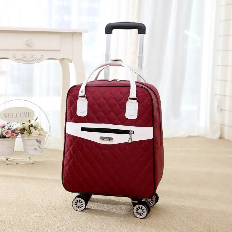 New Women Travel Luggage Suitcase handbag,girls Cabin Waterproof Oxford Rolling Trolley suitcase,Lady Carry-Ons wheels Drag bag