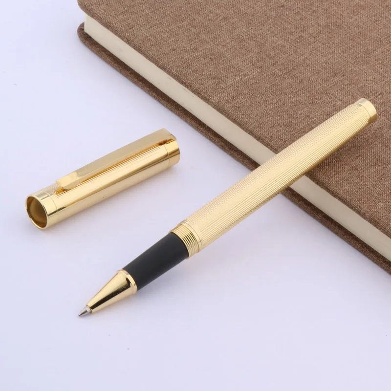 luxury metal Rollerball Pen Reticulated wave new clip Stationery Student Office school supplies golden ball point pen