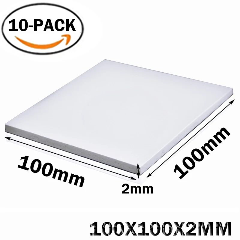 10pcs Gdstime 100x100x2MM 2mm White Chip Heatsink Conductive Silicone Thermal Pad