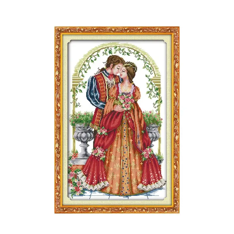 European character series blind date love hand-dyed embroidery cross stitch suite romantic couple decorative painting