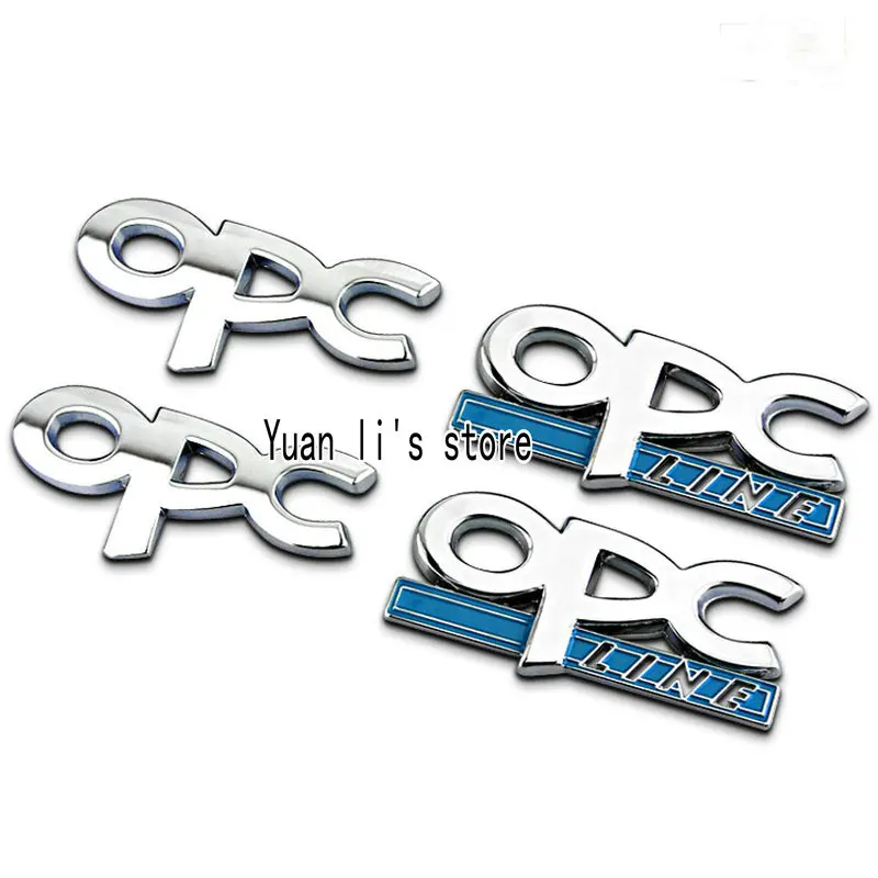 

10 Pcs OPC line letter car emblem Chrome Boot opc Badges Emblem Sticker metal grill car emblem badge Car Styling