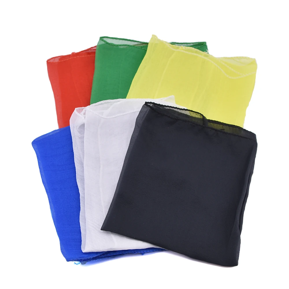 6pcs 30*30cm Change Color Silk Scarf Magic Tricks Stage Close Up Magia Silk Scarf Magica Mentalism Illusion Gimmick Props