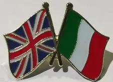 metal badge reel Fashion UK Italy flags friendship metal pin badge cheap custom United kingdom enamel badges