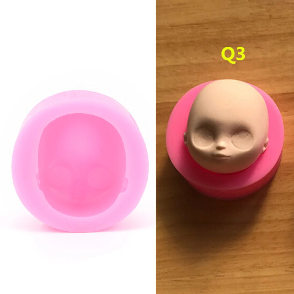 1pc Polymer Clay Resin Baby face girl Head chocolate silicone mold for cake decorating tools