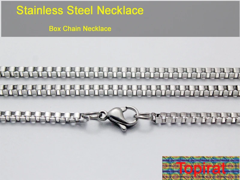 

30pcs Stainless Steel Box Chain Necklace DIY Jewelry Findings Making Men Women Gifts 1.5mm 2mm 3mm 16 inch-30 inch