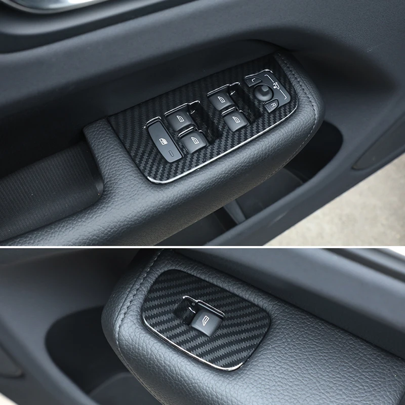 

For Volvo XC60 2018 2019 ABS Carbon fibre Car Door and window glass lifting switch Cover Trim auto accessories car styling