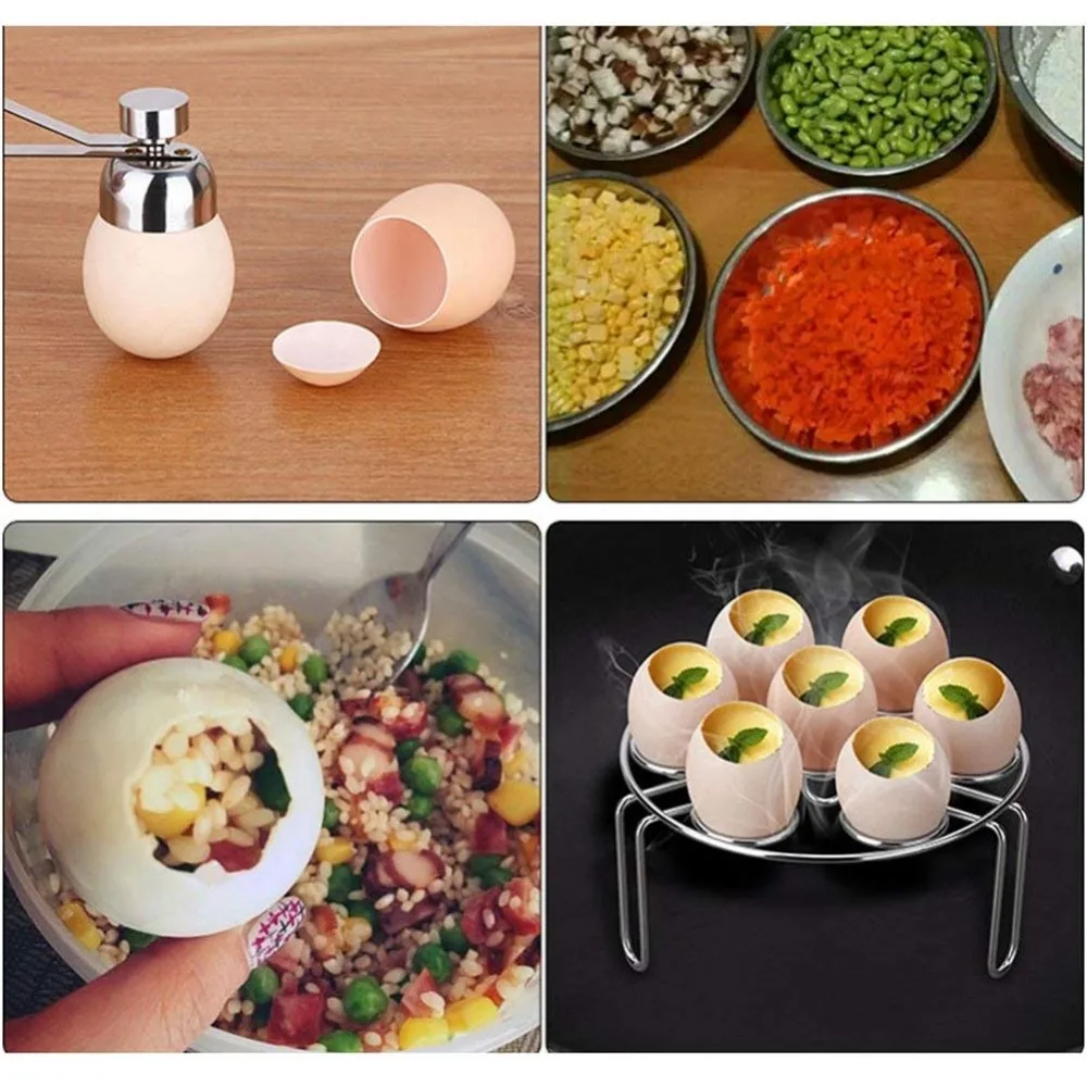 Konco 1/2/4pcs Egg Topper,Stainless Steel EggShell Cutter Opener Tool for Soft Hard Boiled Egg,Egg Breaker Tool Kitchen Tools image 4