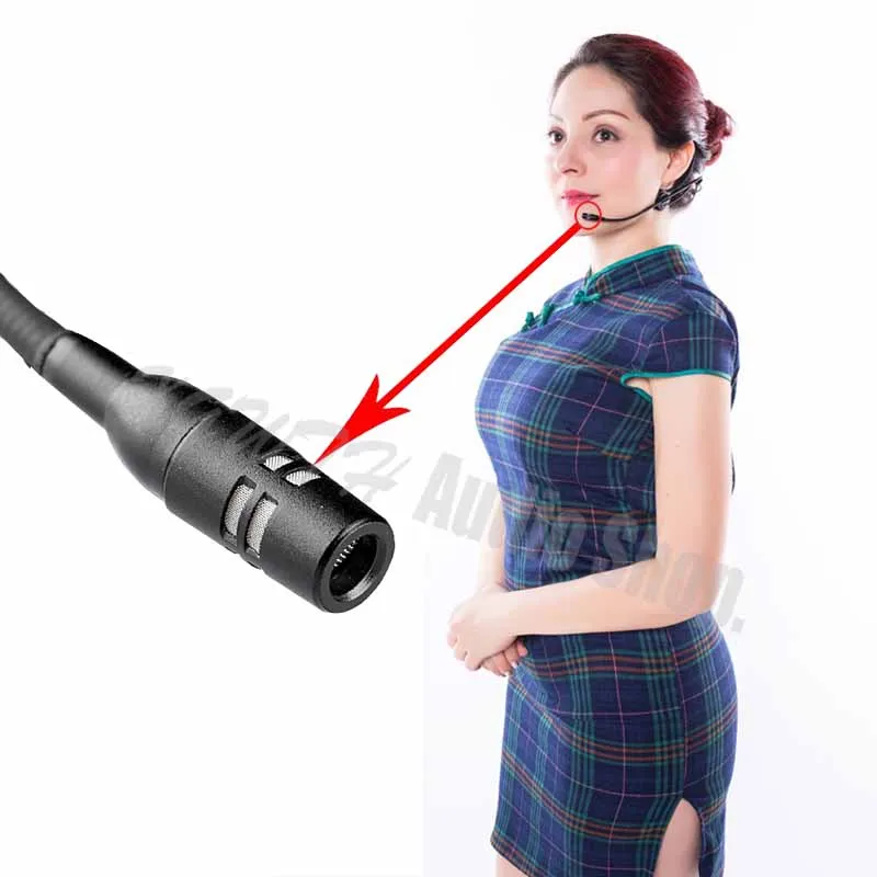 Micrófono de cabeza plegable profesional, auriculares de doble gancho, condensador cardioide, sistema de micrófono inalámbrico Shure Sennheiser
