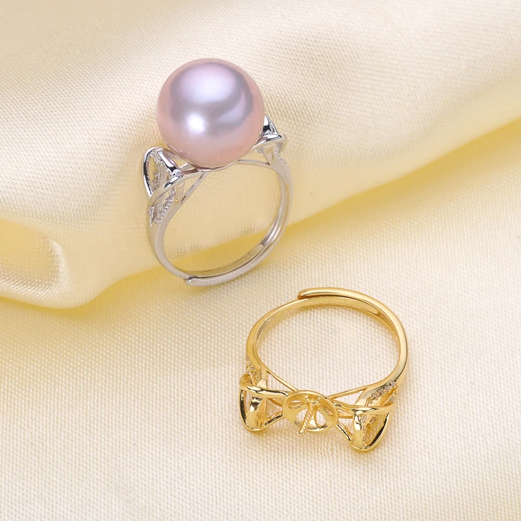 Luxury Pearl Rings Settings S925 Sterling Silver Pearl Rings Jewelry Accessory Women Handmade DIY Components 3Pcs/Lot