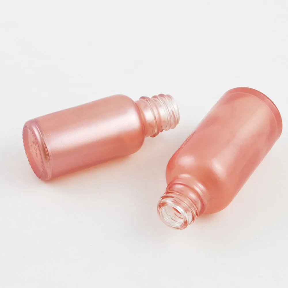10 x 10 ml 30 ml 50 ml 100 ml Bottiglia di vetro rosa per olio essenziale con coperchio in plastica per contenitore cosmetico pipetta reagente liquido