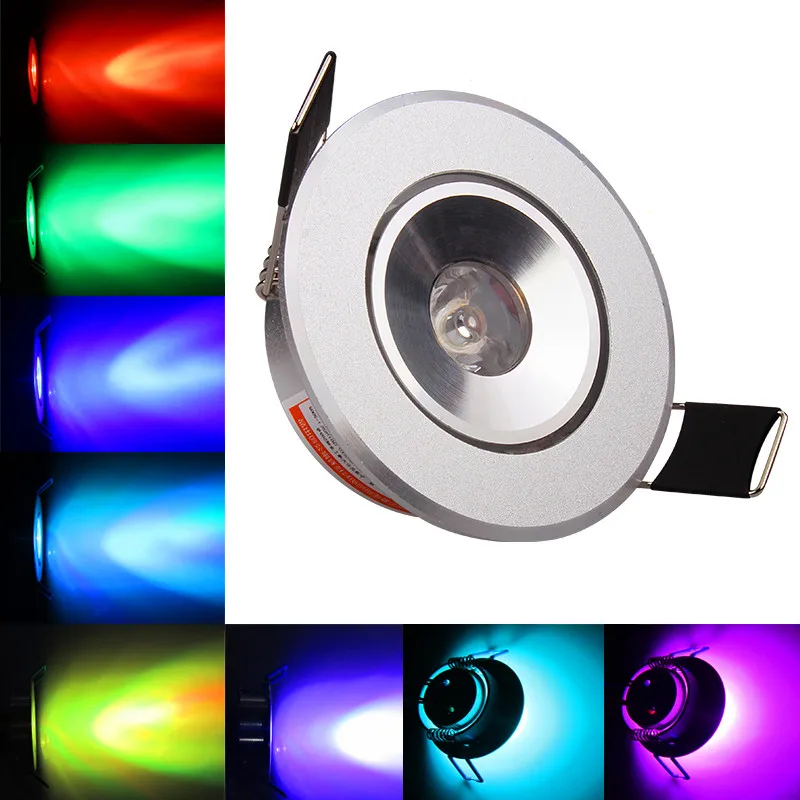 LED 천장 스포트 램프 다운 조명, 원격 오목 전구 포함, 3W RGB, AC220V, 3W 다운라이트, 생일 파티, 다채로운 조명