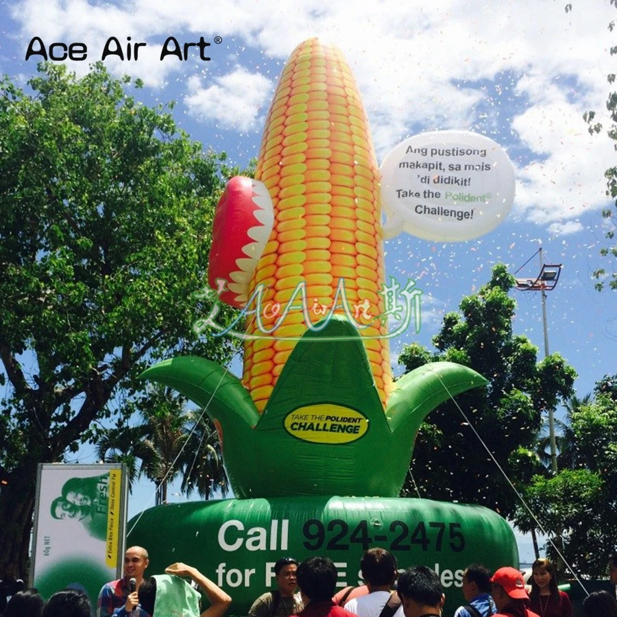 Giant 5m H Inflatable Corn Cob Maize Model/Replica with 1.8m H Stand for Agricultural Products Challenge