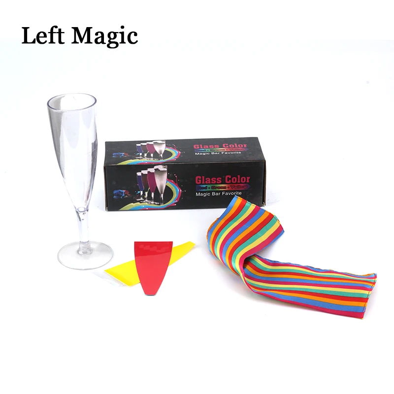 1set Glass Color Change Chameleon Champagne Magic Tricks Silk Acrylic Cup Magic Props  Professional Magician Bar Illusion