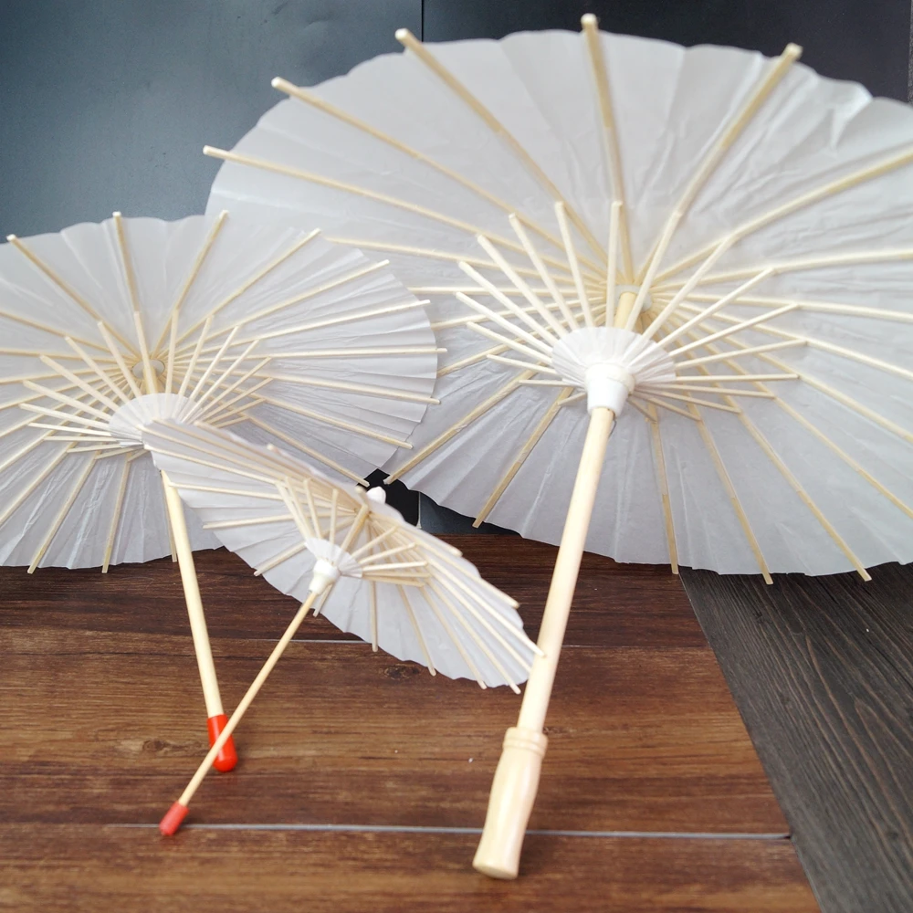 

White Chinese Style Paper Umbrella Prop For 11" 1/6 27cm 1/4 1/3 BJD YOSD SD MSD DD DOD DK DZ Volks Blyth e Doll Photograph