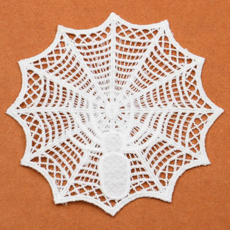 Lace Collar Halloween White Spider's Web Venise Lace Applique Trim,Umbrella Pattern, Sewing Supplies, Toy Mat, 1 Pc