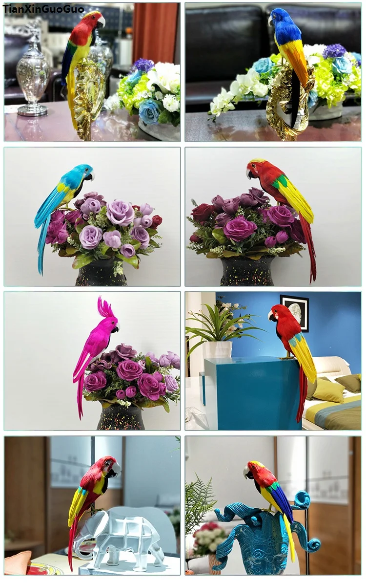 

beautiful feathers bird about 32cm simulation parrot bird hard model,home garden decoration gift s1899