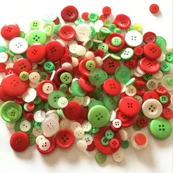 50Gram Mix Size Christmas colors resin button Sewing Tools Decorative Scrapbooking Garment DIY Apparel Accessories