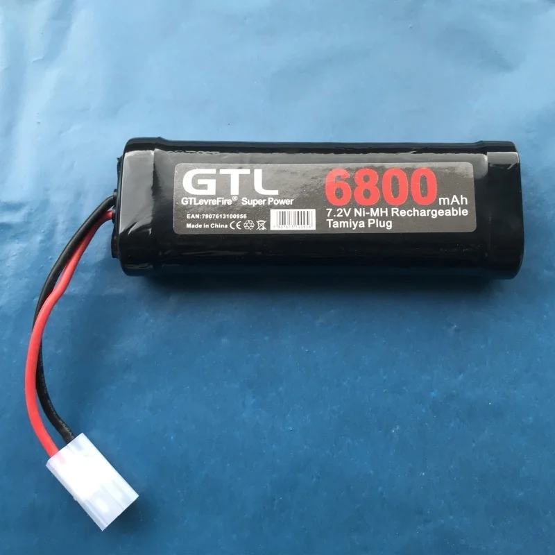 Аккумулятор NiMh GTL игрушечный, 6800 мА · ч, 7,2 в, с разъемами Tamiya