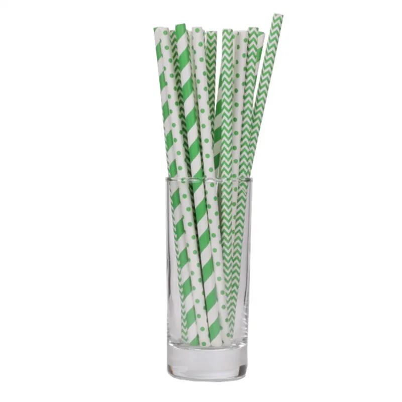 100pcs mix color green paper straws in bulk   use for drinking milk  biodegradable save marine life