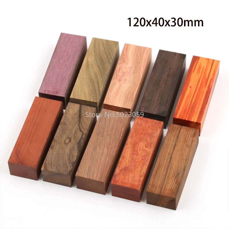 1piece DIY Knife handle material 10 kinds Wood material For DIY Wooden handicraft material 120x40x30mm
