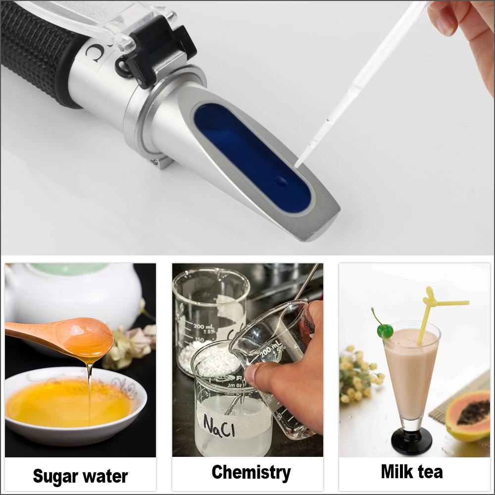 RZ Refractometer Sugar Meter Salinity Nacl Tester Portable Saccharimeter Brix 0-32% Salinity 0-28% Handheld Hydrometer