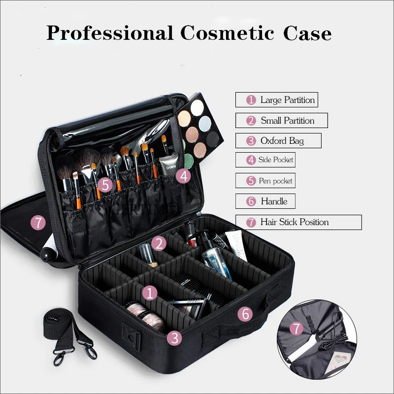 

Beautician Tissue Professional Vanity Cosmetic Eyelash Nail Bag Organizer Travel Make Up Cases Big Capacity Cosmetics Suitcases