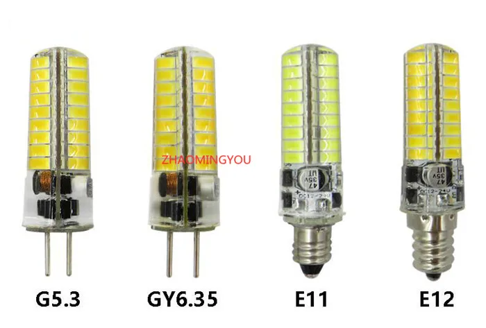 E14 GY6.35 LED Lamp 9W 12V 24V AC/DC BA15D LED COB Bulb 72Leds 5730 LED Crystal Chandelier Lights 360 Degree White Warm White