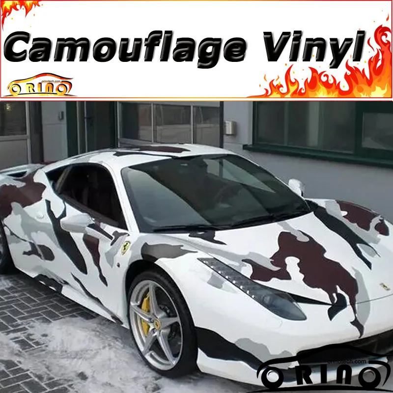 

Black Grey Arctic Vinyl Film Camouflage Car Wrap Truck Vehicle Body Wrapping Sticker Air Bubble Free ORINO CAMO Film Sheet