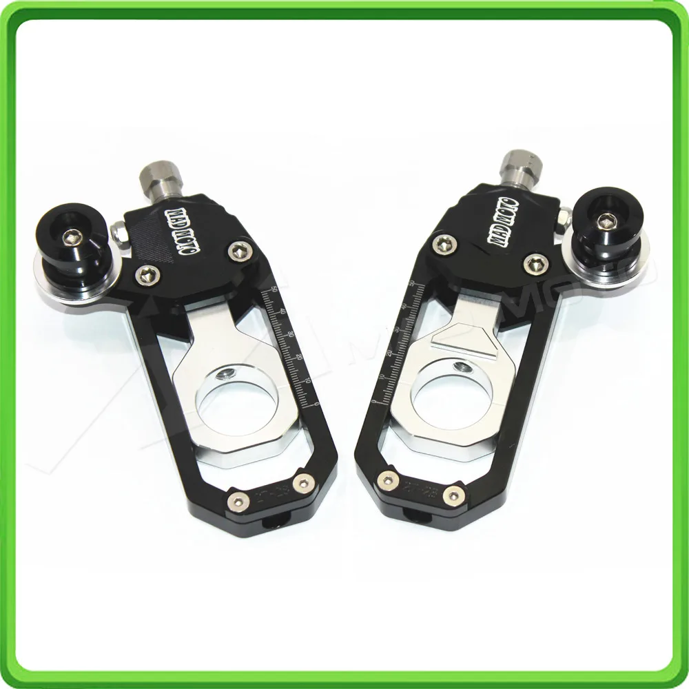 

Motorcycle Chain Tensioner Adjuster with bobbins for Yamaha FZ1 2006 2007 2008 2009 2010 2011 2012 2013 2014 2015 Black&Silver