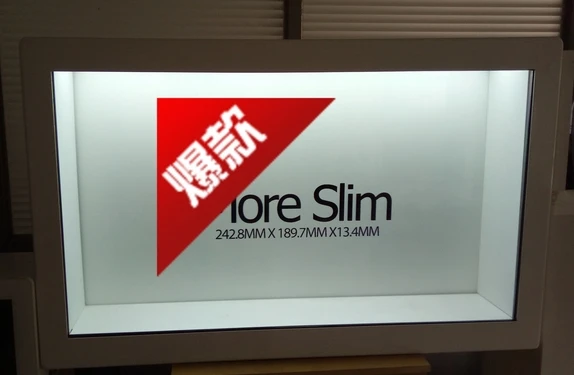 TFT HD HDMI LCD pantalla táctil transparente caja de visualización de publicidad con pc incorporado