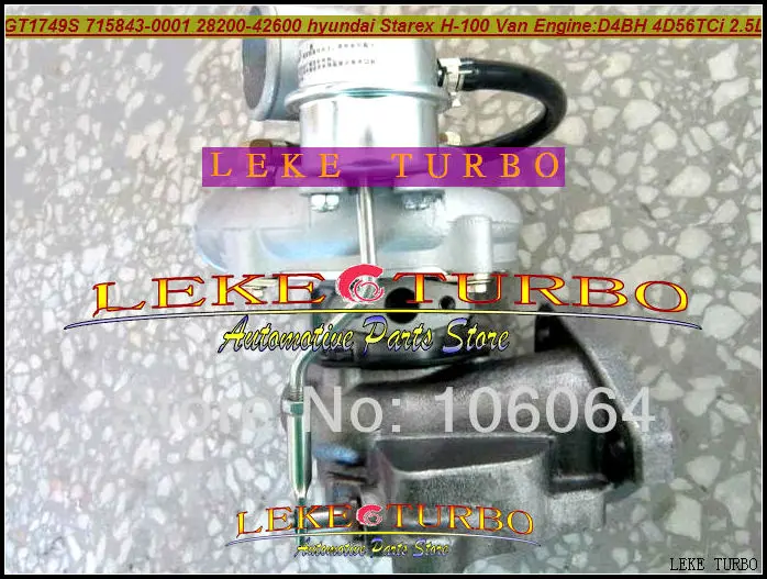 

xia GT1749S 715843-5001S 715843 715843-0001 28200-42600 Turbo For Hyundai Starex H1 H200 H-1 Satelite Libero 2.5L 4D56 D4BH 4D56