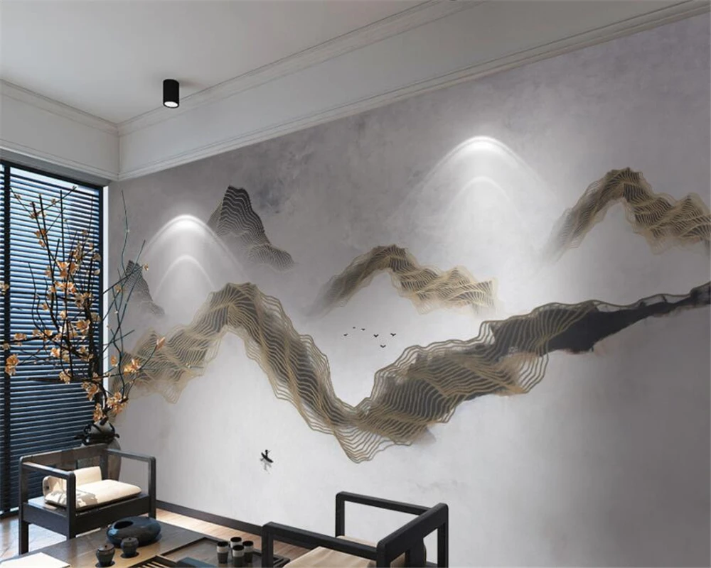 papel de parede abstract lines Artistic landscape  background Hotel Lobby Wall murals photo wallpaper papier peint beibehang