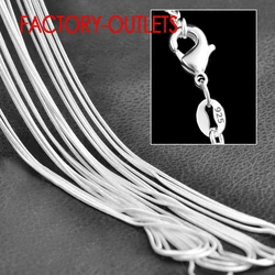 10pcs Wholesale Pure Genuine 925 Silver Needle Snake Necklace Fashion Necklace Chain Top Quality Multi Size 16''-30'' Big Sale