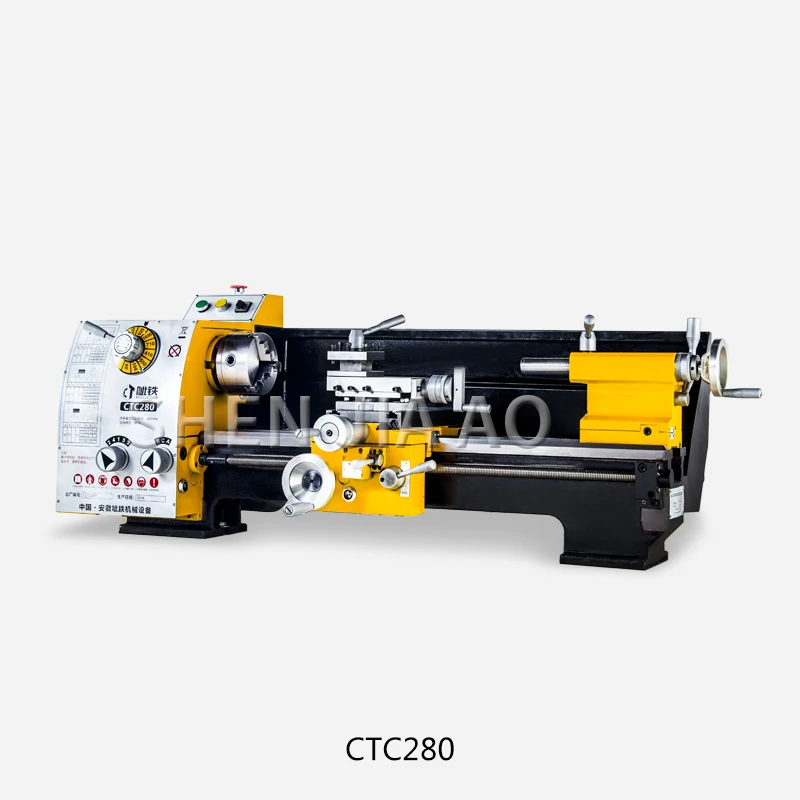 1PC Multifunction Industrial Grade Lathe Machine CTC280 Small Lathe Machine Tool Desktop Metal Ordinary Lathe Machine 220V