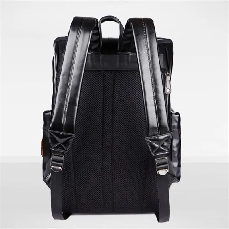 New Pu Leather Backpacks Fashion Vintage Notebook Laptop Backpack Male Large Capacity Backpacks for Men and Women Casual Bags