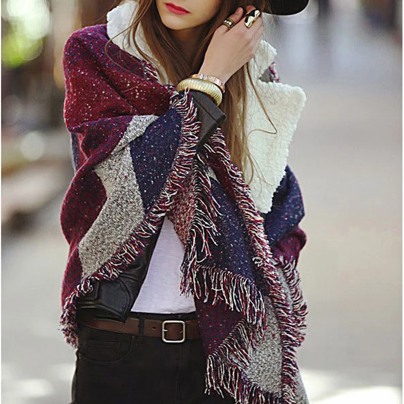 ZA Style 250cm*70cm Long Size Lady Big Brand Celebrity Women Winter Plaid Scarf Warm Fashion Scarves & Wraps