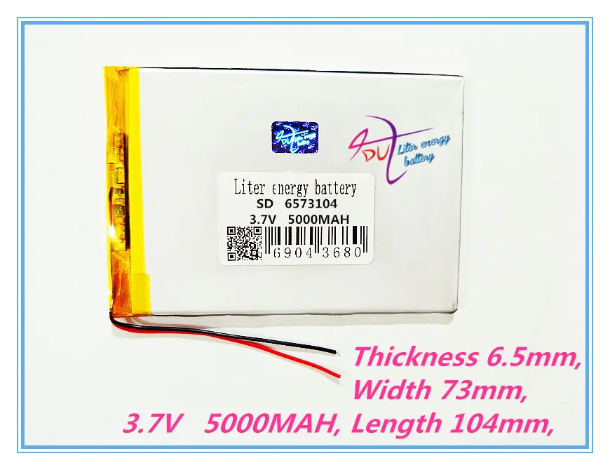 6573104 3.7V 5000mah Lithium polymer Battery with Protection Board For Tablet PCs PDA