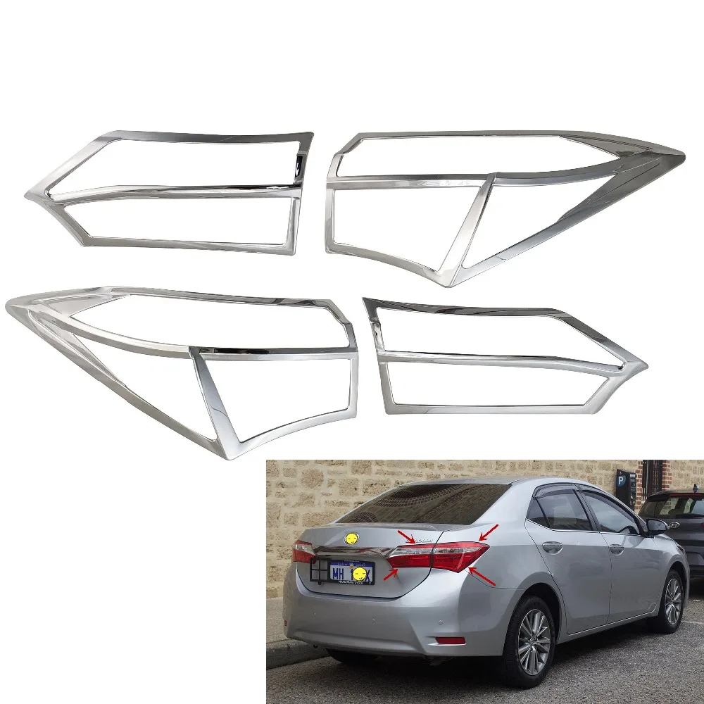 

4pcs ABS Chrome Car TAIL LAMP COVER for Eleventh-generation Toyota E170 Corolla (Australia) 2014-2017