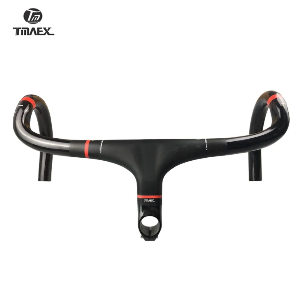 TMAEX-Ultra Light Bike Carbon Fiber Handlebar, Integrated Road Bicycle Parts, Full Carbon Handlebars, Cycling Handlebar