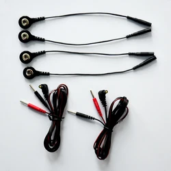 2 Pieces Replacement Electrode TENS Lead Wires With 4 Pieces Adapter Short Cables Use For TENS Units