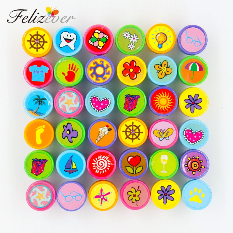36PCS Self-inking Stamps Kids Birthday Party  Favors for Birthday Giveaways Gift Toys Boy Girl Goodie Bag Pinata Fillers