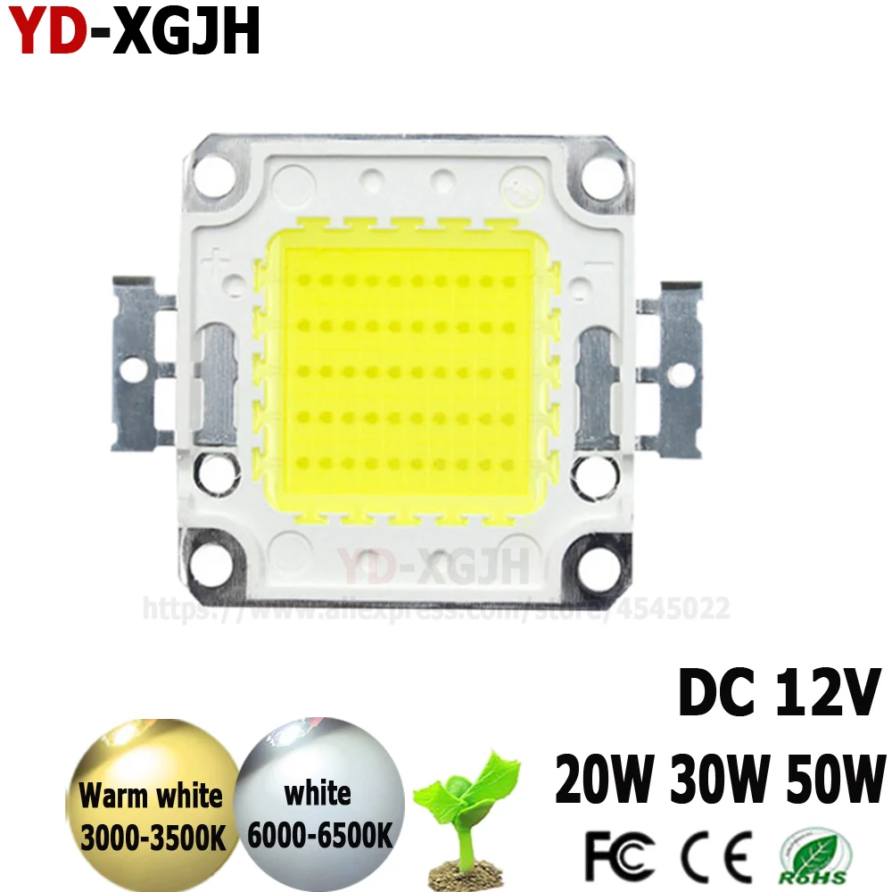 

DC12V LED 20W 30W 50W White Warm White LED Chip 20 30 50 W Watt For LED Floodlight Spotlight Outdoor Lighting width lights