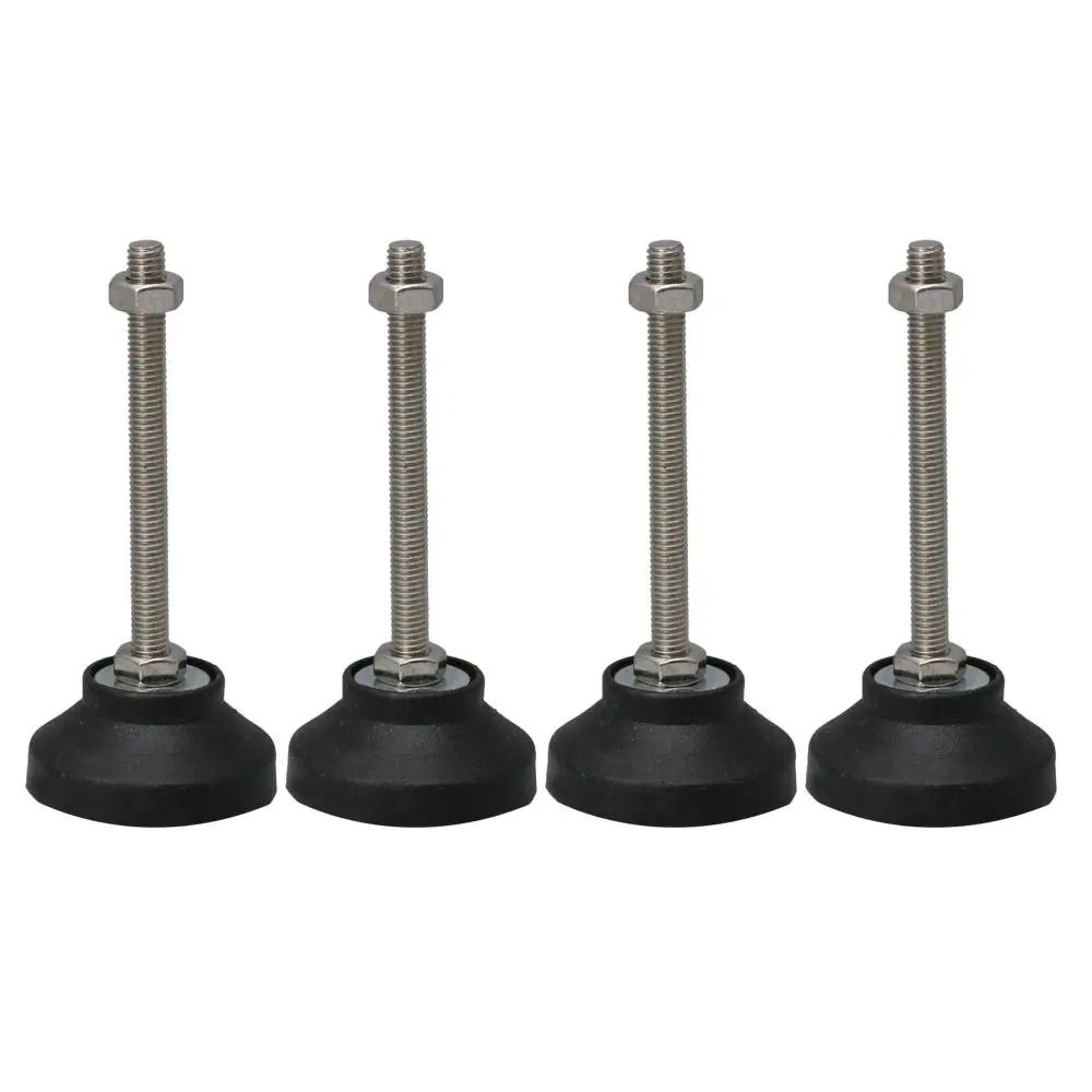 

4Pcs Adjustable Fixed Threaded Pole Leveling Feet Leg Leveler 50mm Base Dia M8x80mm for Table to Adjust Height