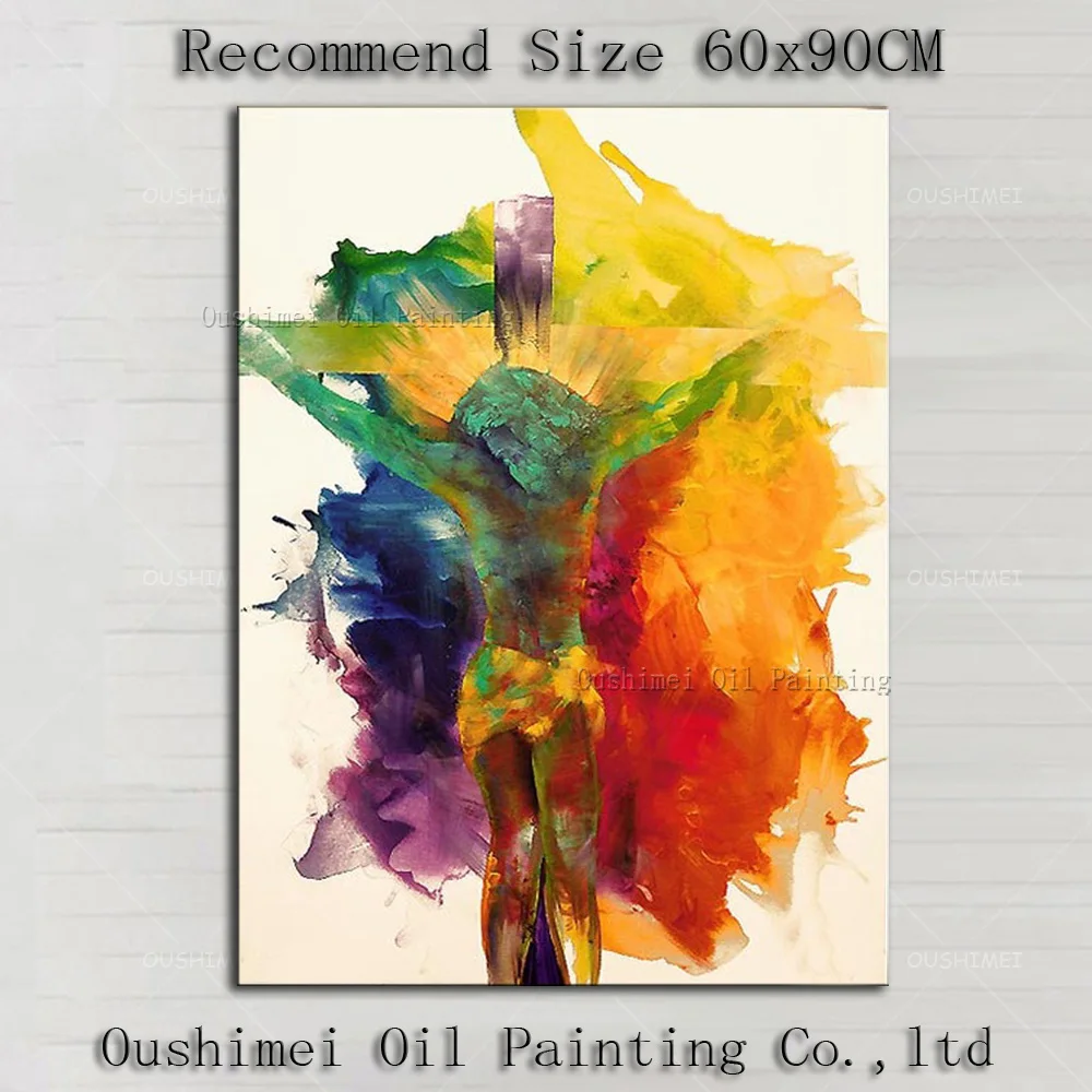 Professional Artist Hand-painted High Quality Modern Abstract Christian Oil Painting On Canvas Abstract Jesus Canvas Painting